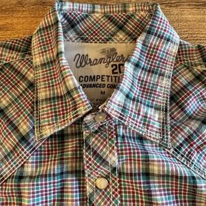 Wrangler Western 20X Competition Men's Pearl Snap Shirt Size M Advanced Comfort